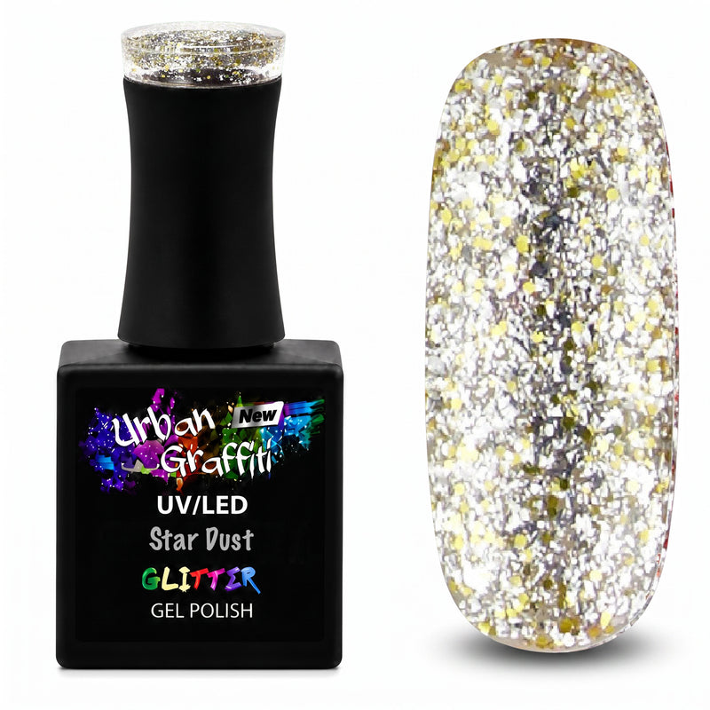 Star Dust - UGGP-A0906 Urban Graffiti Silber und Gold Glitzer Gel Nagellack 15ml