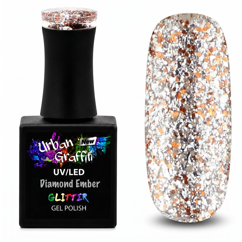 Diamond Ember - UGGP-A0911 Urban Graffiti Silber- und Gold-Glitzer-Gel-Lack 15ml