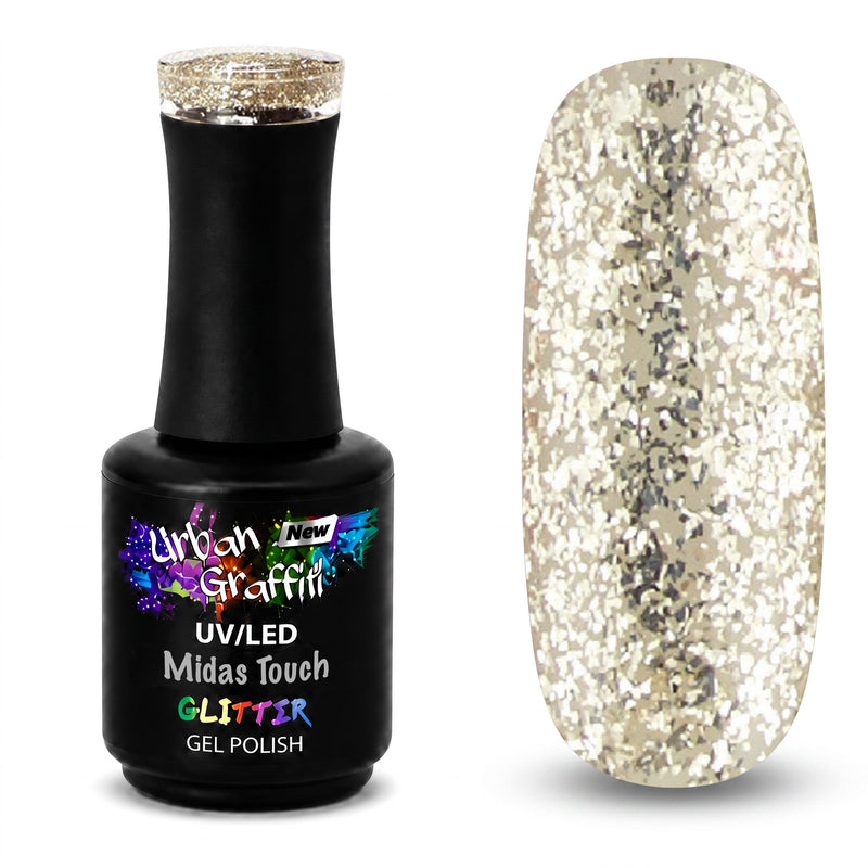 Midas Touch - UGGP-A0914 Urban Graffiti Gold Glitzer Gel Nagellack 15ml