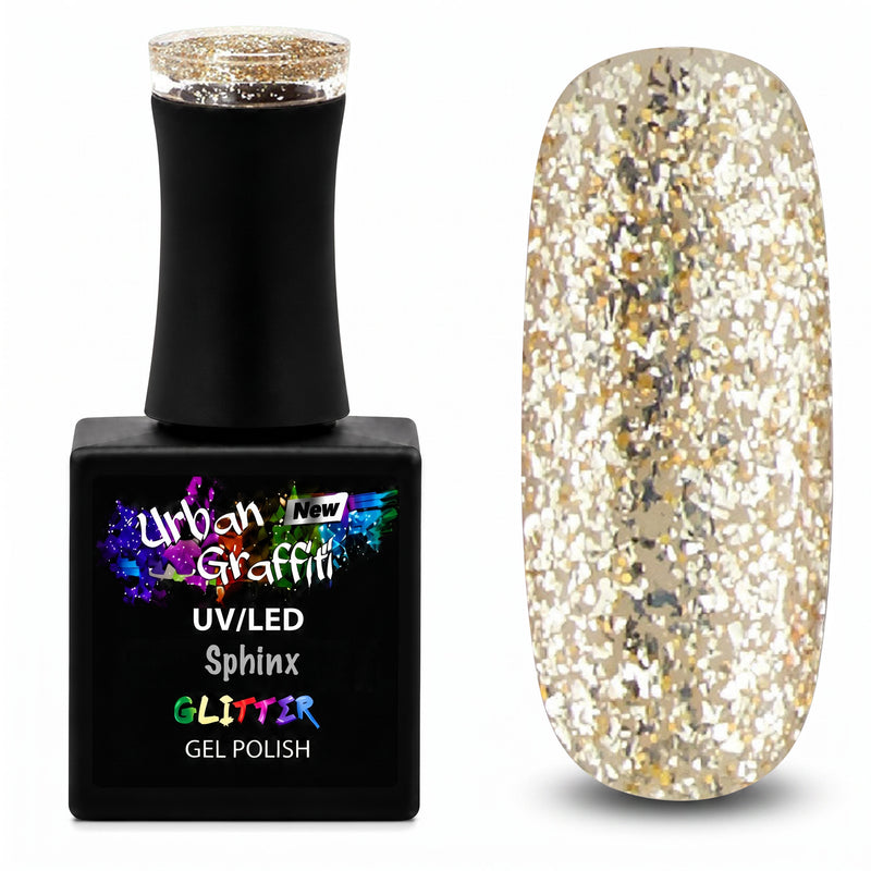 Sphinx - UGGP-A0917 Urban Graffiti - Goldener Grobkörniger Glitzer-Gel-Lack - 15ml