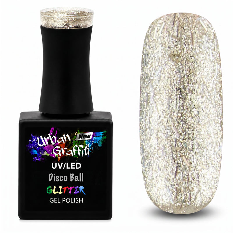 Disco Ball - UGGP-A0922 Urban Graffiti Silber-Glitzer-Gel-Nagellack 15ml